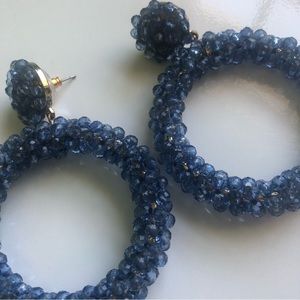 Blue Beaded Pierced Earrings❗️